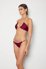Women's Two-Piece Bandeau Bikini - Shine Wine