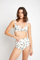 Women's High Waist Two-Piece Bikini Swimsuit - Daisy Cream
