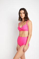Women's High Waist Two-Piece Bikini Swimsuit - Pink