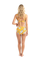 Women's High Waist Two-Piece Bikini Swimsuit - Rose Mustard