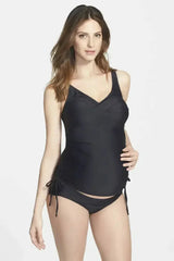 Femstylo Women's Rouched Two-Piece Tankini Maternity Swimsuit