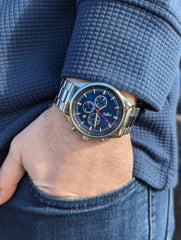 Beyond Boring Watch Company Men's Sport Chronograph - Blue Dial - 100m