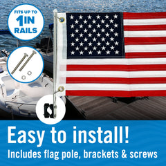 Americana Boat Flag Set 12" x 18"