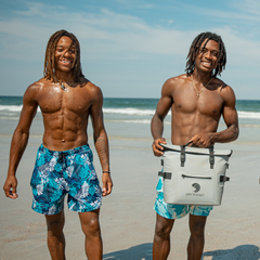 Dry Pocket Caribbean Palms - Men's Waterproof Swim Shorts With A Waterproof Pocket