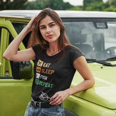 Outdoorzees Women's 'Eat Sleep Fishing Repeat' T-Shirt