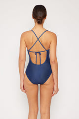 Women's One-Piece Swimsuit - Navy Palms