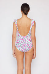 Women's One-Piece Swimsuit - Roses Off-White