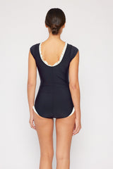 Women's One-Piece Swimsuit - Black/White