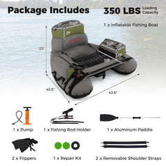 Inflatable Fishing Float with Shoulder Straps and Storage