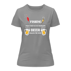 Outdoorzees Women's 'Fishing Solves Most Of My Problems' T-Shirt