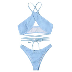 Sexikinis KrisKay Women's Two-Piece Halter Bikini Swimsuit