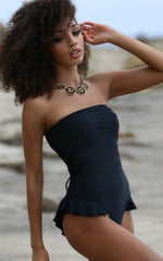 Forever Young Hermosa Women's Ruffled Strapless One-Piece Swimsuit