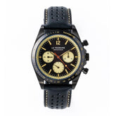 La Touraine Watches Men's Heritage Racer Tachymeter Watch - Black Dial - 100m