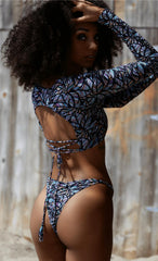 Forever Young Huntington Crop Top/Long Sleeve Bikini Top