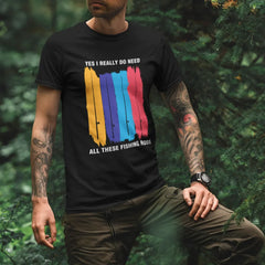 Outdoorzees Unisex 'I Really Need All These Fishing Rods' T-Shirt