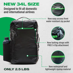 The Island Hopper 2.0 - Lightweight Waterproof 28L or 34L Travel Backpack