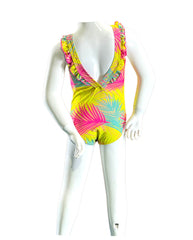 Girl's One-Piece Swimsuit - Multi Palms