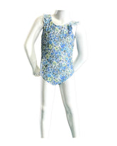 Girl's One-Piece Swimsuit - Small Flowers Blue