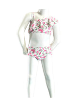 Girl's Two-Piece Bikini Swimsuit - Off-White/Roses