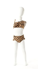 Girl's Two-Piece Bikini Swimsuit - Leopard