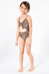 Girl's One-Piece Monokini Swimsuit - Cheetah