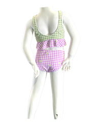 Girl's Two-Piece Tankini Swimsuit - Gingham Daisy