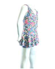 Girl's One-Piece Swim Dress with Boy Shorts - Rose Sky