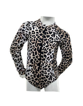 Girls' Long Sleeve One-Piece Rash Guard - Leopard
