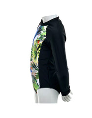 Girl's Long Sleeve One-Piece Rash Guard - Tropic White