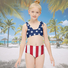 Girl's American Flag Two-Piece Bikini Swimsuit