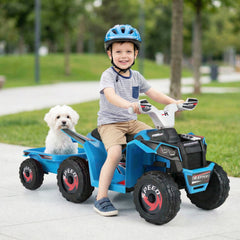 6V Kids Ride On ATV/Quad with Detachable Trailer