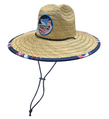 Unisex Americana 'Sails & Stripes' Straw Hat
