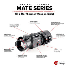 iRay Mate MAH50 - 50mm Clip-On Thermal w/ 2,400 Yard Range