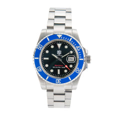 La Touraine Watches Men's Maritimer Dive Watch - Black Dial, 4 Bezel Color Options - 200m