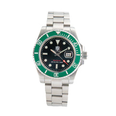 La Touraine Watches Men's Maritimer Dive Watch - Black Dial, 4 Bezel Color Options - 200m