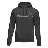 Outdoorzees Unisex Cycling Mountain Heart Beat Fleece Hoodie