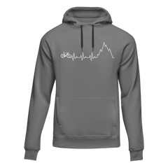 Outdoorzees Unisex Cycling Mountain Heart Beat Fleece Hoodie