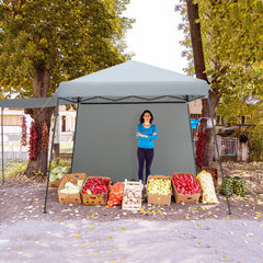 10 x 10 Foot Instant Pop-Up Canopy Folding Tent with Sidewalls and Awning