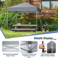6.6 x 6.6 Foot Outdoor Pop-Up Canopy Tent with UPF 50+ Sun Protection