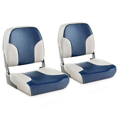 2 Low Back Boat Seats with Sponge Padding and Aluminum Hinges