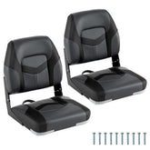 LuxuryLifeWay 2-Pack Boat Seats with Fixing Bolts and Hinges-Black