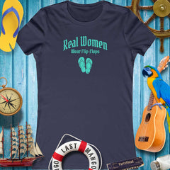 Women's 'Real Women Wear Flip-Flops' 🌴 Bella Canvas T-Shirt