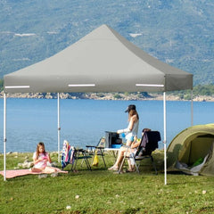 10 x 10 Foot Pop-Up Gazebo with 5 Removable Zippered Sidewalls and Extended Awning