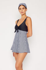Women's Skirted One-Piece Swimsuit - Houndstooth