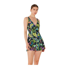 Women's One-Piece Swim Dress - Molokai Black