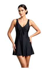 Women's One-Piece Swim Dress - Black