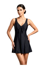 Women's One-Piece Swim Dress - Black