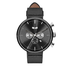 Vestal Watch Men's ROOSEVELT CHRONO LEATHER - Black Dial/Case/Strap - 100m