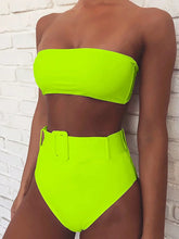 Sexikinis Sally Women's High-Waist Two-Piece Bandeau Bikini Swimsuit