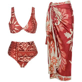 Women's Push Up One-Piece or Bikini Swimsuit with Long or Short Cover Up